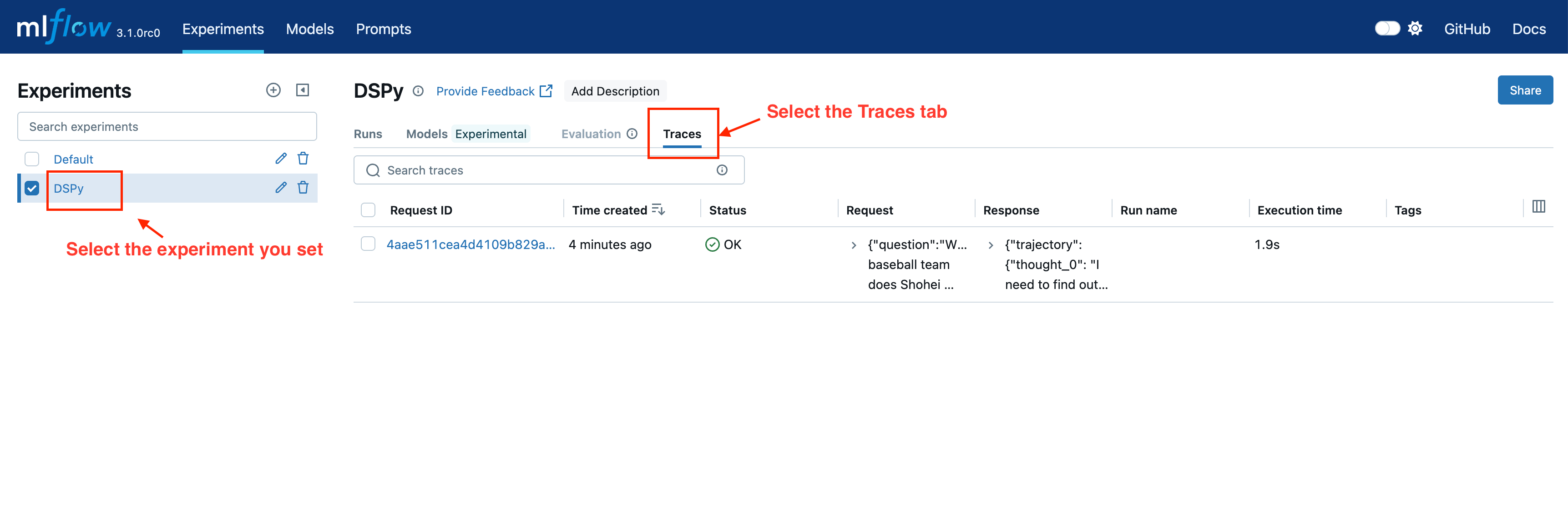 MLflow Trace UI