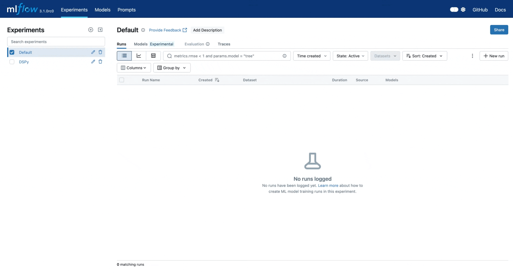MLflow Trace UI Navigation